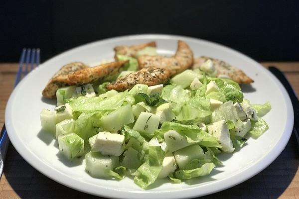 Green Salad with Mozzarella and Melon