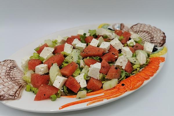 Green Summer Salad with Watermelon and Feta