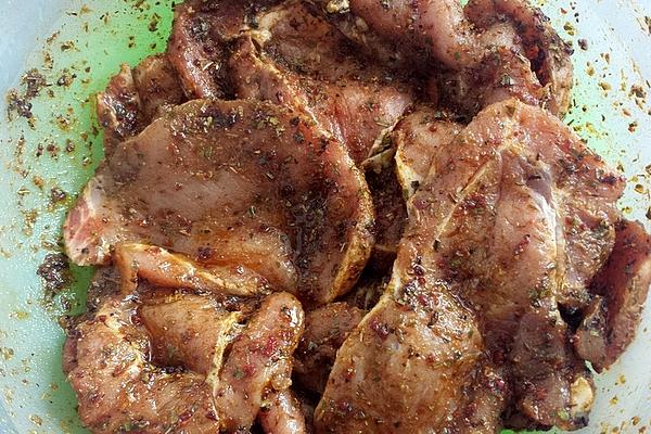 Grill Marinade for Tender Pork Neck Steaks