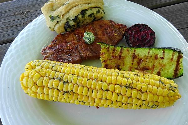 Grilled Corn on Cob with Dill Butter
