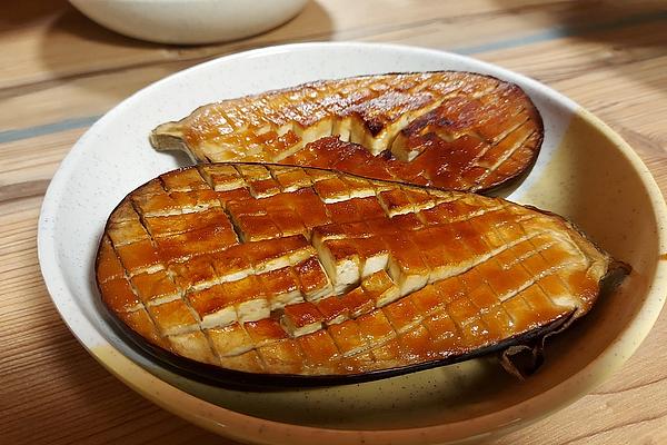 Grilled Eggplant Slices with Miso Glaze