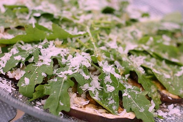 Grilled Eggplant with Rocket and Parmesan