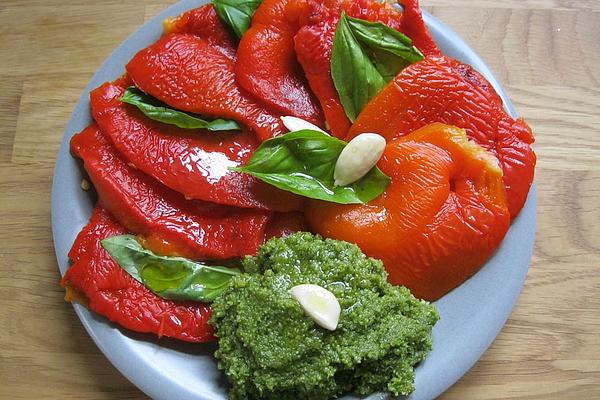 Grilled Peppers with Basil Pesto