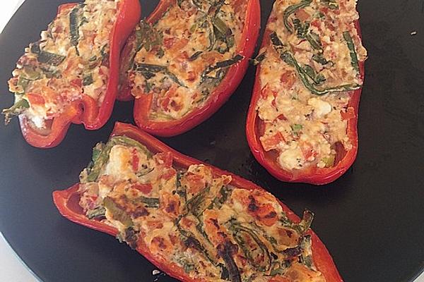 Grilled Peppers with Feta Cheese Filling