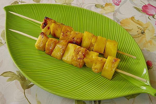 Grilled Pineapple Skewers with Sugar Tequila Glaze