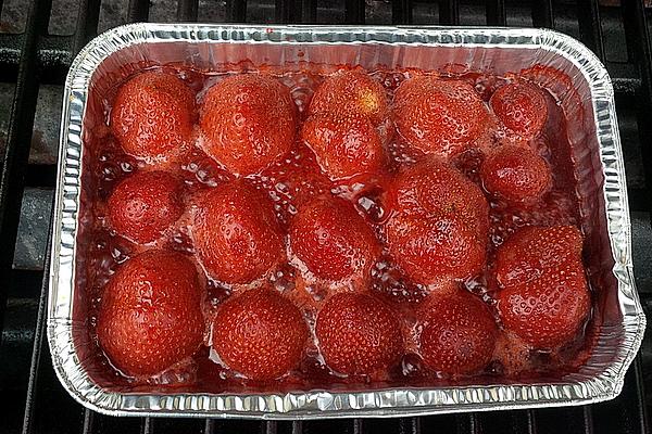 Grilled Strawberries with Vanilla Ice Cream
