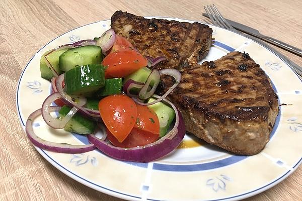 Grilled Tuna with Exotic Vegetable Salad