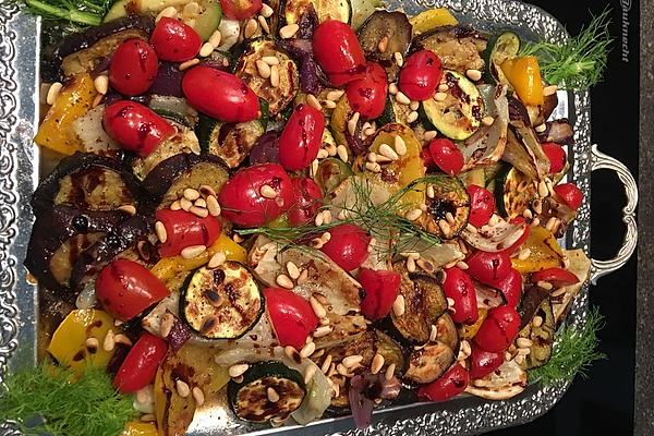Grilled Vegetable Salad with Mustard Dressing