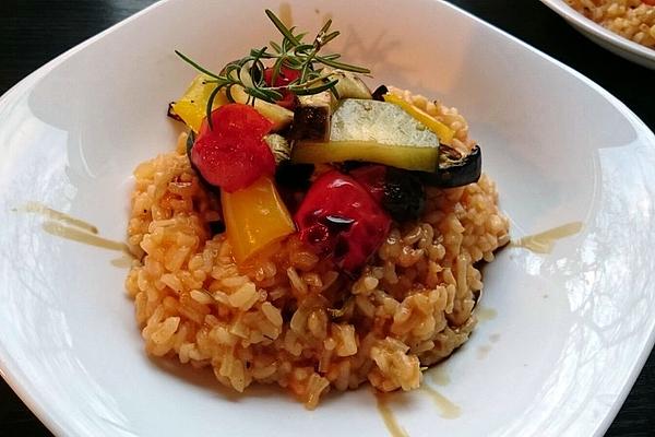 Grilled Vegetables on Risotto