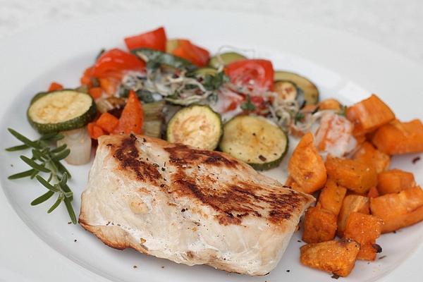 Grilled Vegetables with Chicken and Sweet Potatoes