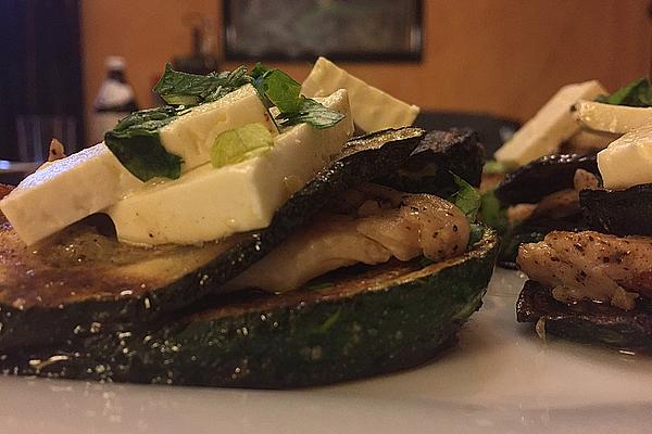 Grilled Zucchini with Turkey Minute Steak and Herder Cheese