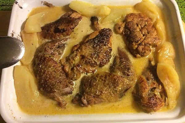 Guinea Fowl with Cider and Apples