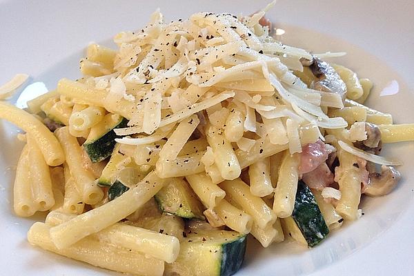 Ham and Parmesan Pasta with Zucchini