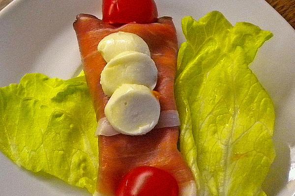 Ham Rolls with Green Salad