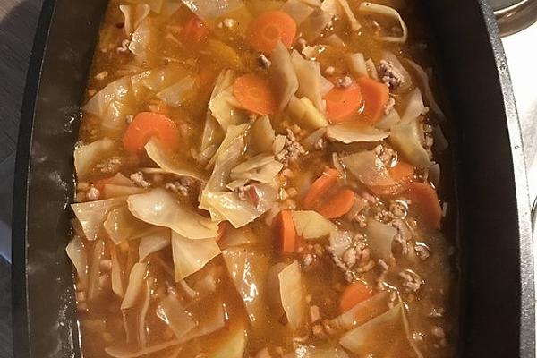 Hearty Cabbage Soup with Minced Meat