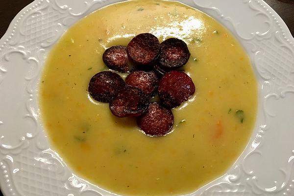 Hearty Potato Soup with Cabanossi Chips