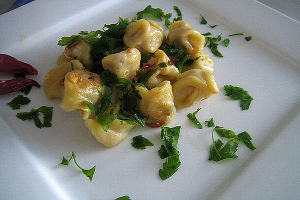 Homemade Tortellini or Ravioli with Minced Meat Filling