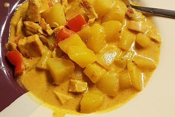 Indian Chicken with Potatoes in Spicy Madras Sauce