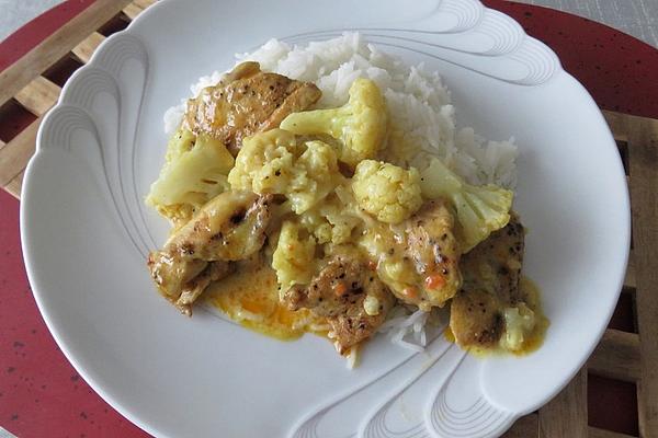 Indian Style Cauliflower Pan with Chicken Breast Ragout