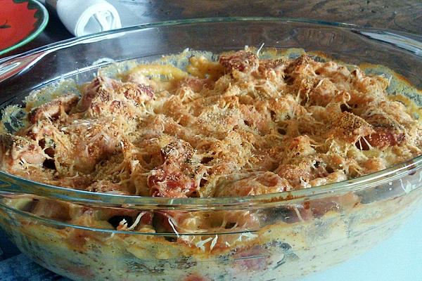 Ingeborg`s Pasta Casserole with Bacon and Meat Sausage