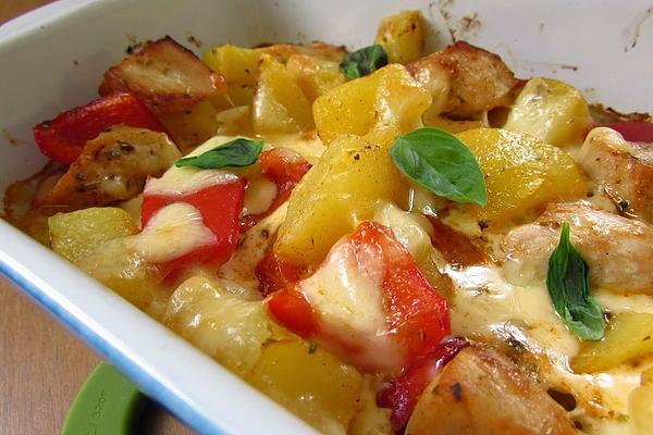 Italian Chicken Gratin with Peppers and Potatoes