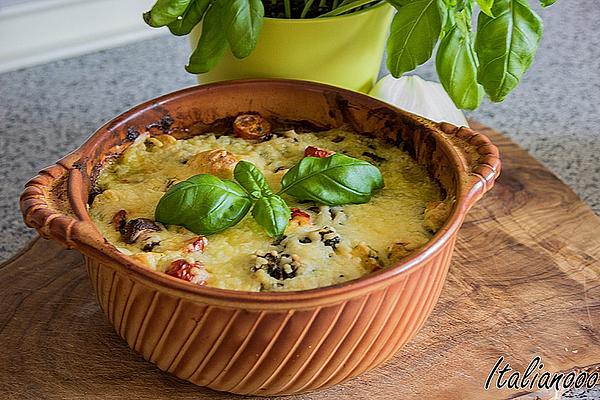 Italian Gnocchi and Spinach Casserole with Gorgonzola