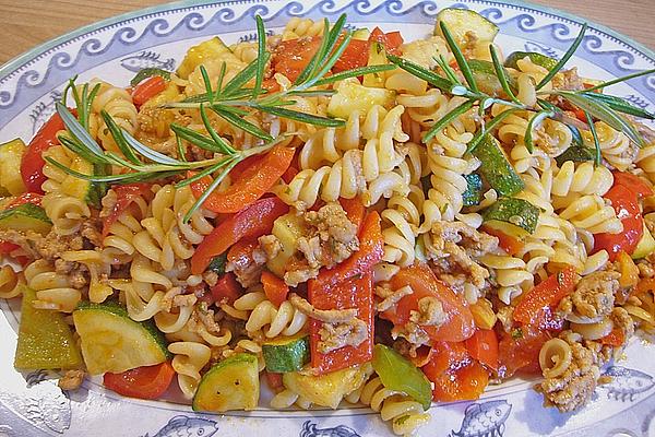 Italian Noodle Pan with Minced Meat and Vegetables