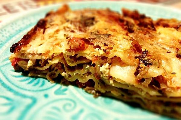 Kale Lasagna with Caramelized Onions