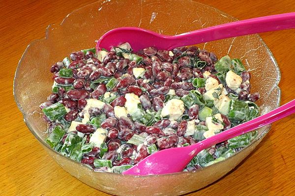 Kidney Bean Feta Leek Salad