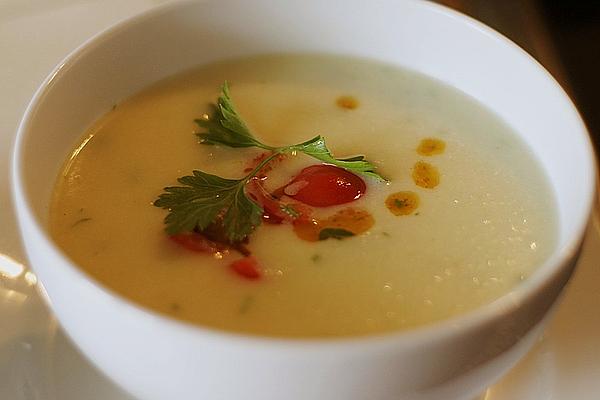 Kohlrabi Soup with Tomato Melt