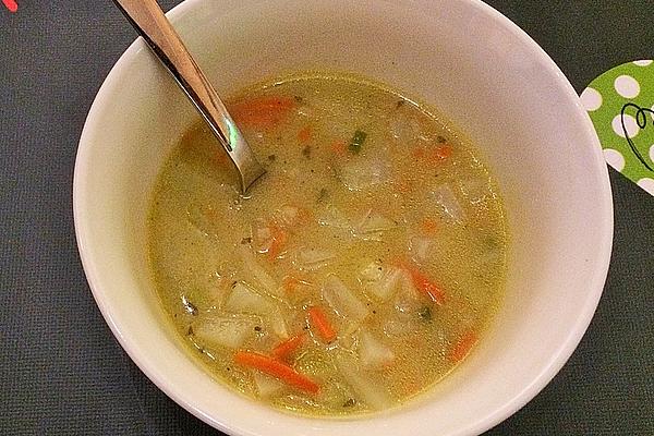 Kohlrabi Vegetable Soup Tied