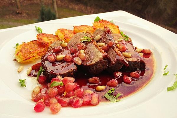 Lamb Fillet with Pomegranate – Cherry Sauce