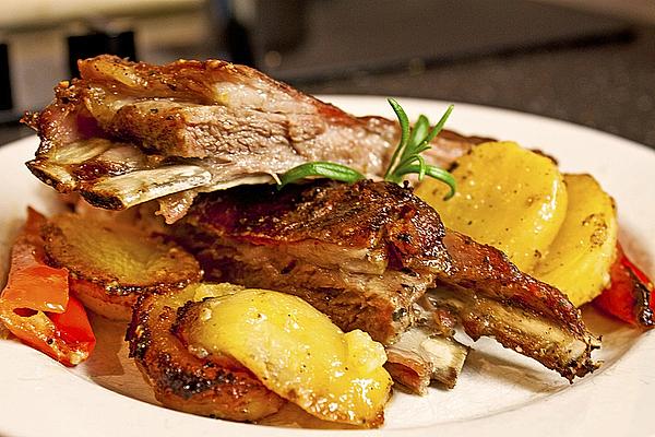 Lamb Ribs with Potatoes in Oven