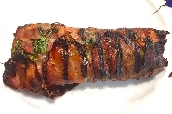 Lamb Salmon Wrapped in Bacon and Rocket