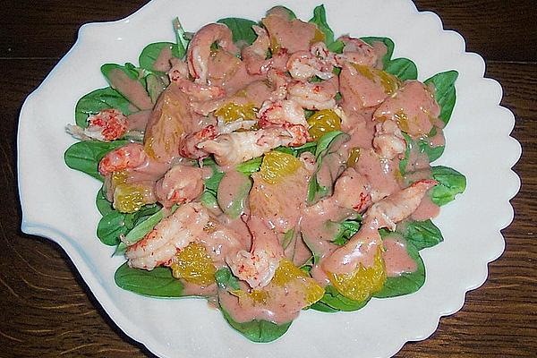 Lamb`s Lettuce with Crayfish and Oranges