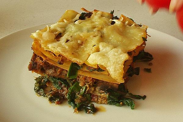 Lasagna with Fresh Mushrooms and Spinach