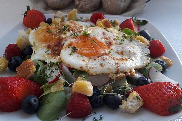 Leaf Salad with Fried Egg