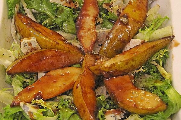 Leaf Salad with Gorgonzola and Caramelized Pears