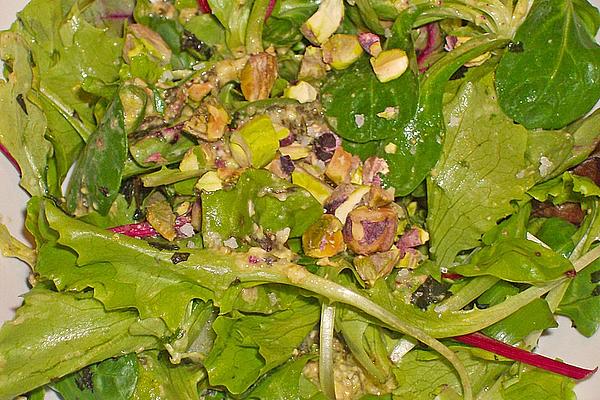 Leaf Salad with Mint and Pistachios