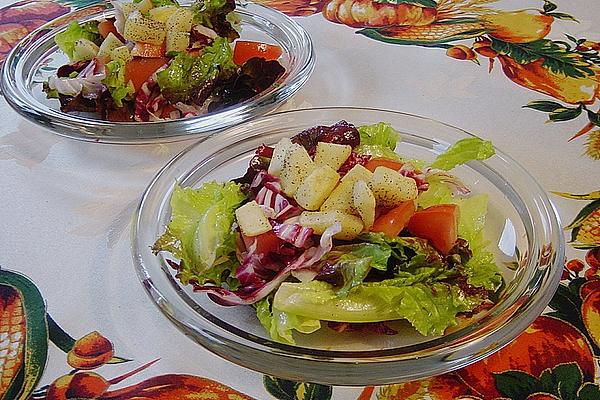 Leaf Salad with Potato Croutons