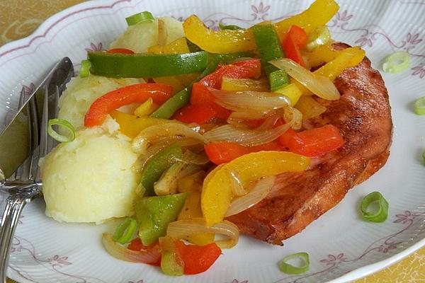 Leberkäse with Paprika Vegetables