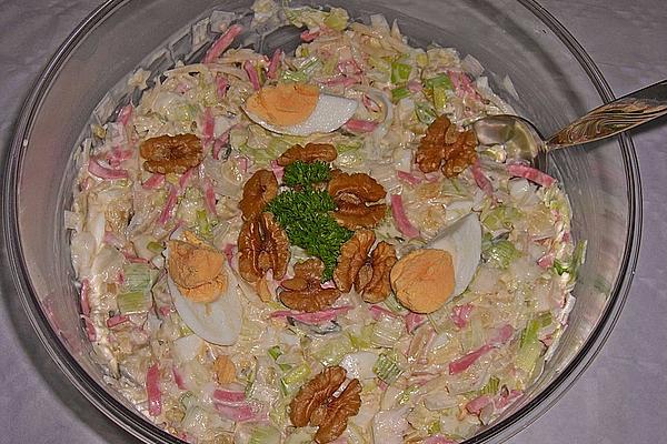 Leek Salad with Pineapple and Egg