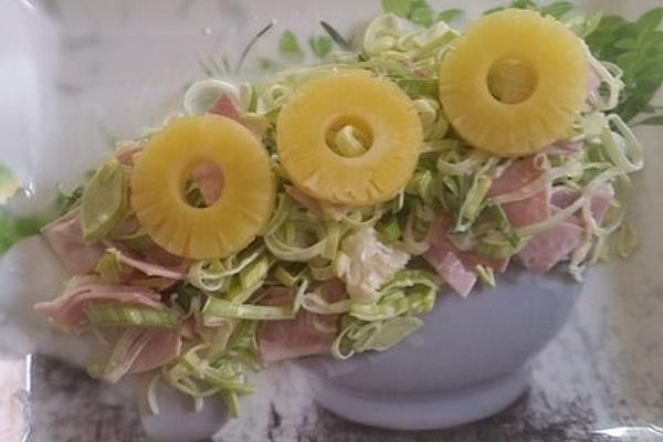 Leek Salad with Pineapple and Ham