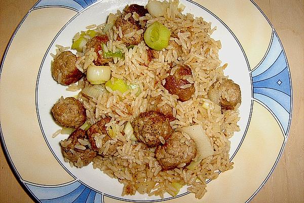 Leeks, Rice and Ground Meat