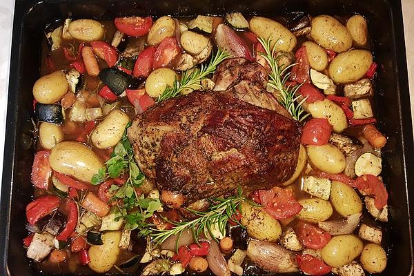 Leg Of Lamb Mediterranean from Oven