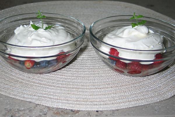 Lemon and Mascarpone Cream on Wild Berries