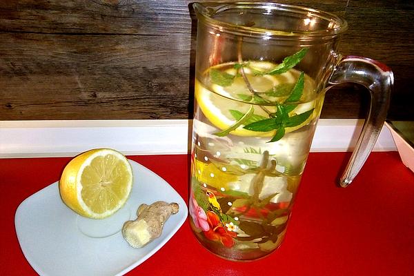 Lemon-mint Water with Ginger