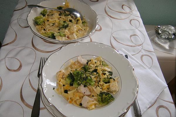Lemon Noodles with Broccoli and Chicken Breast