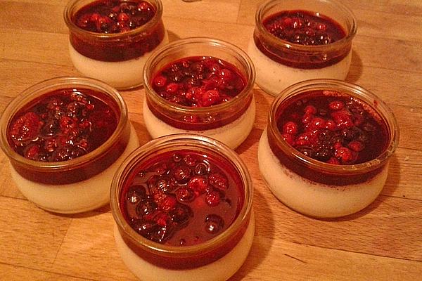 Lemon Panna Cotta with Forest Fruit Jelly