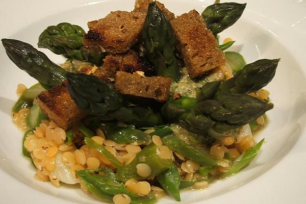 Lentil and Asparagus Salad with Unusual Dressing